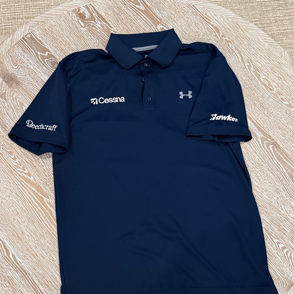 Under Armour Men's Navy Polo Shirt Cessna, Beachcraft, and Hawker - Picture 2 of 3